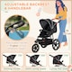 image 4 of HOMCOM Foldable Three-Wheeler Baby Stroller w/ Sun Canopy, Storage