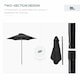 image 3 of Outsunny 2m Parasol Patio Umbrella, Outdoor Sun Shade with 6 Ribs Black