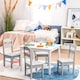 image 3 of COSTWAY Kids Table and 4 Chairs Set for Toddlers Grey