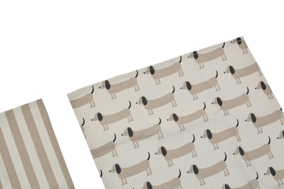 image 1 of Orsina Set of Three Tea Towels, Ultra-Absorbent Kitchen Towels, Sausage Dog Pattern Tea Towels, Kitchen Towels