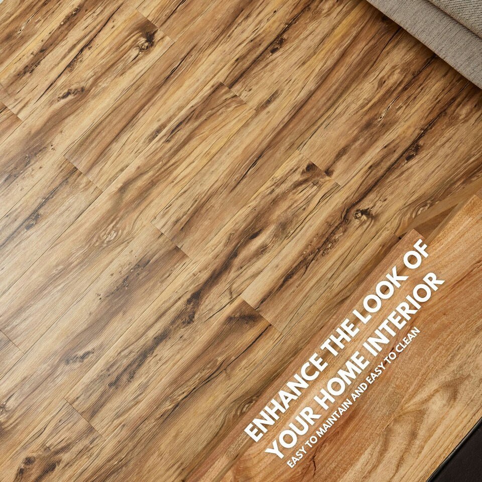 image 1 of NOVECRAFTO Self Adhesive Vinyl Floor Planks – 36x5.98 in (91.4x15.2cm) – Peel & Stick Flooring Tiles – Sandalwood Glow Wood Effect – Pack of Vinyl Tiles Brown | 4.17 sqm