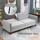 image 3 of HOMCOM Convertible Sofa Futon Velvet-Touch Tufted Couch Sofa Bed Grey