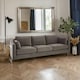 image 1 of Luxe 3 Seater Grey Velvet Sofa,Lounge Couch With Scatter Cushions,Sofa Seat With Slim Armrests,Velvet Couch Grey