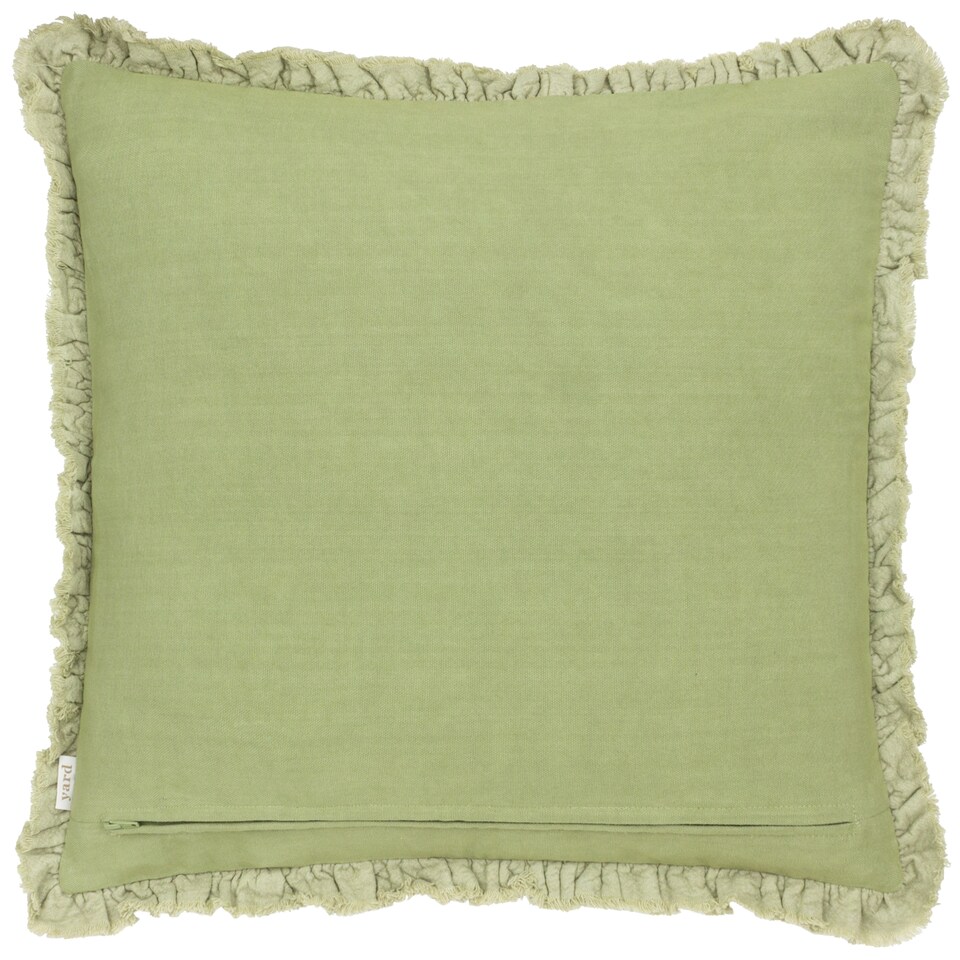 image 1 of Yard Bertie Cotton Velvet Cushion | Green | Sage | 45 x 45cm | 1