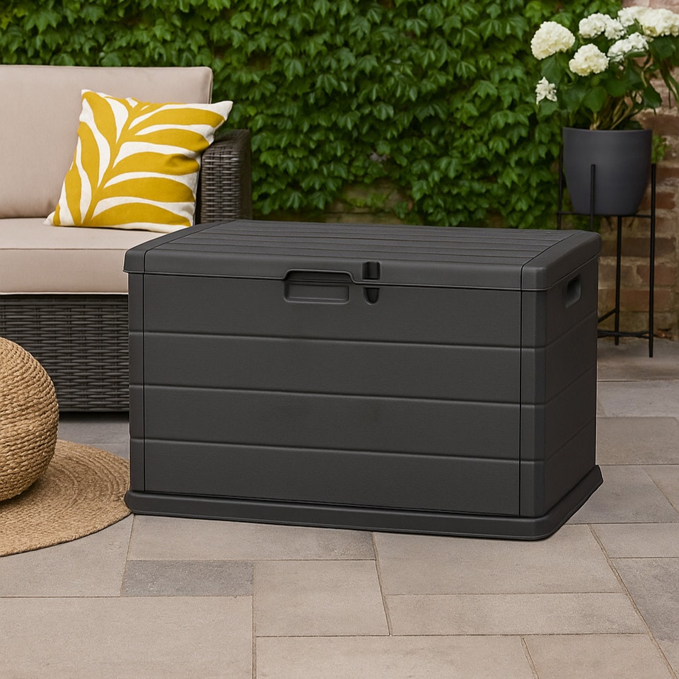 image 1 of 200L Large Lockable Outdoor Garden Storage Box Heavy Duty Patio Cushion Chest