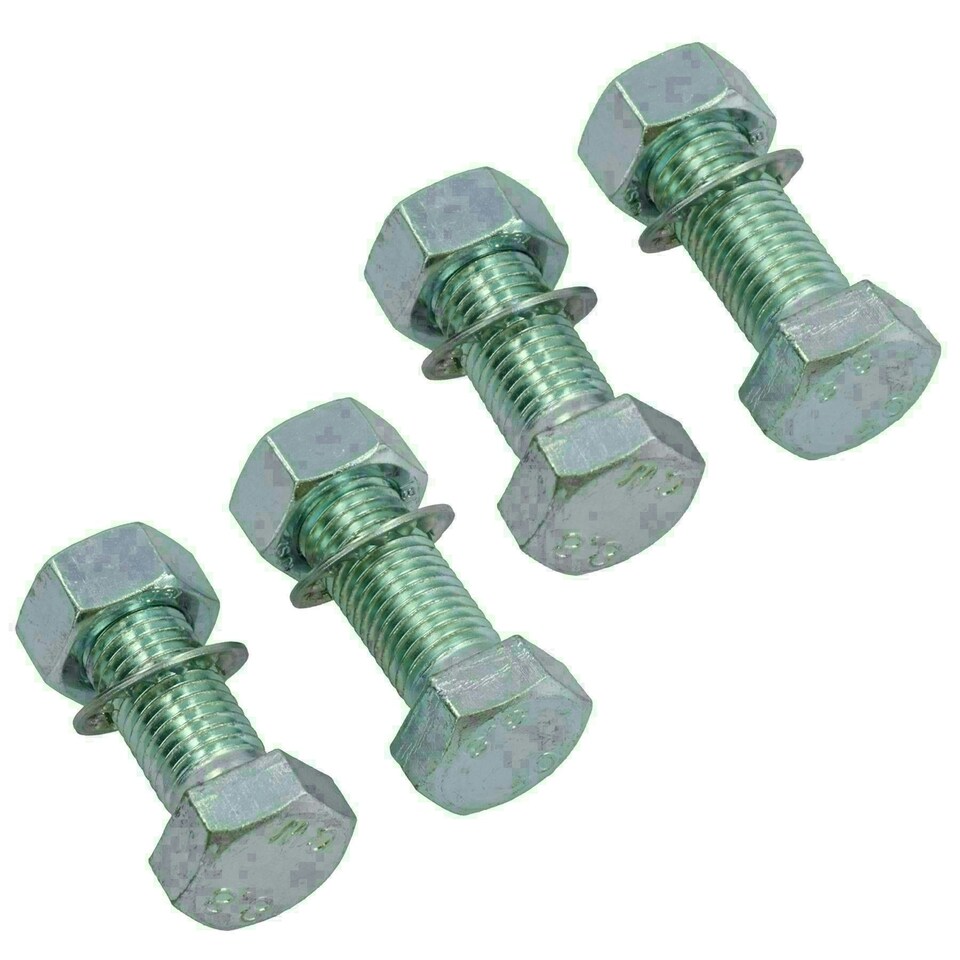 image 1 of M16 (16mm) x 45mm High Tensile Tow Bar Ball Fixing Bolts Washers + Nuts 4 Pack
