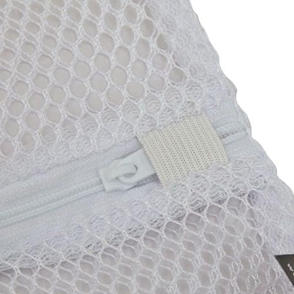 image 1 of 3 x  Small Net Washing Bags for Laundry with Strong Zip (31 x 36 cms) | White
