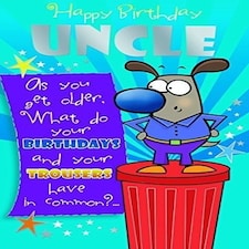 For Uncle Trousers Witty Words Birthday Card