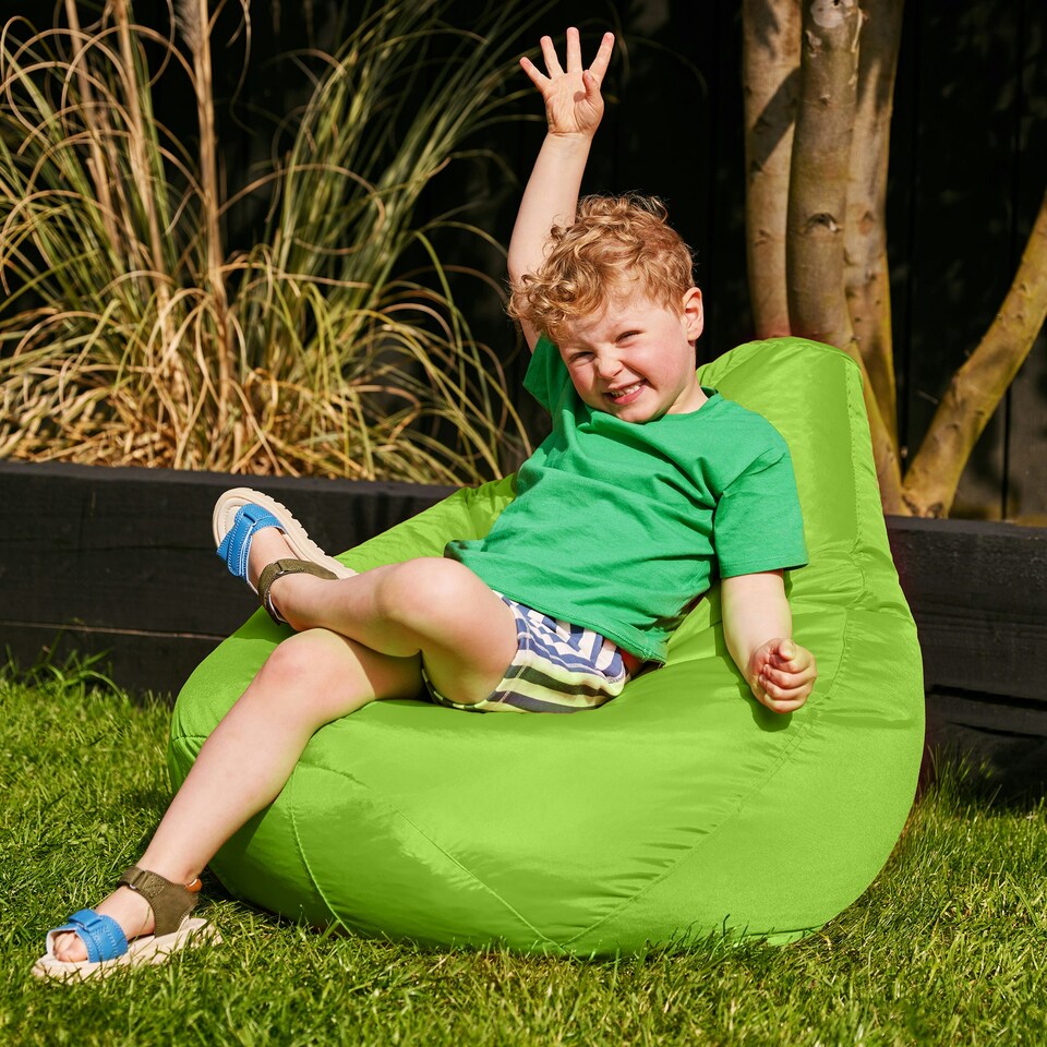 image 1 of icon Kids High Back Bean Bag Lime Green Indoor Outdoor Childrens Bean Bags Green