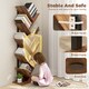 image 4 of HOMCOM 9-Tier Tree Bookshelf, Industrial Free Standing Bookcase with Steel Frame, Display Storage Unit for CDs, DVDs, Albums, Living Room, Bedroom, Home Office, Study, Rustic Brown | Brown