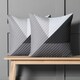 image 5 of OHS 2 x Ralph Geometric Pinsonic Filled Cushions, 45x45cm - Grey
