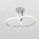 image 3 of First Choice Lighting Polished Chrome LED Curve Flush Ceiling Light Chrome | White