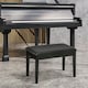 image 2 of HOMCOM Classic Piano Bench Stool, PU Leather Padded Keyboard Seat Black