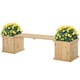 image 1 of Outsunny Wooden Garden Planter & Bench Combination Garden Raised Bed Natural