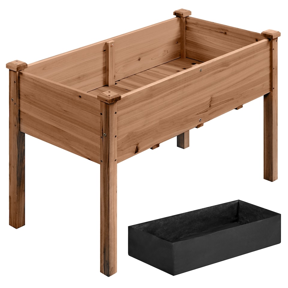 image 1 of Yaheetech Fir Wood Garden Bed Rectangle Raised Planters-120.5 cm L