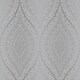image 1 of GrandDeco Kismet Glitter Damask Textured Wallpaper - Silver - One Size Silver
