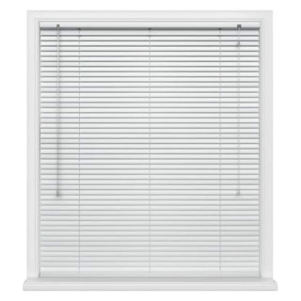 145cm White Aluminium Venetian Blinds 152cm Drop (25mm Slats) White | White