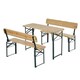 image 1 of Outsunny 3PC Wooden Garden Picnic Set Patio Dining Table Bench Chair Party