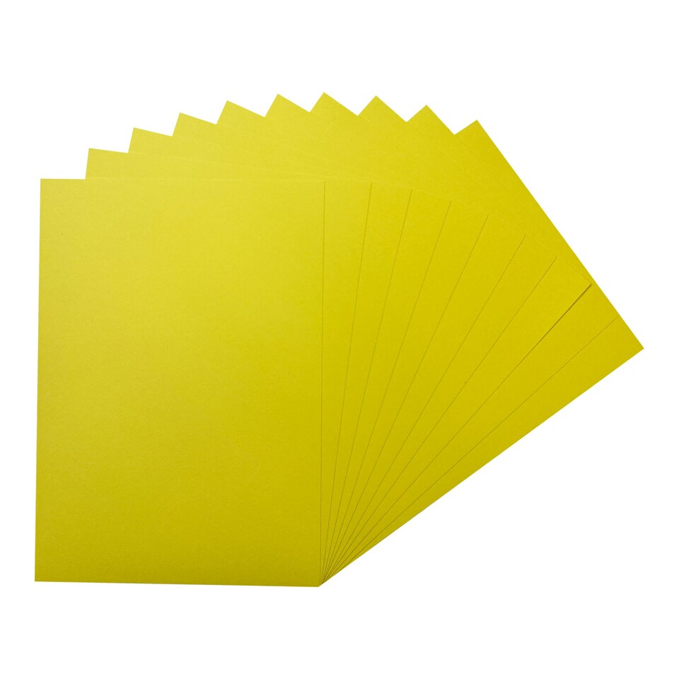 image 1 of Pack of 50 A5 Coloured Card 160gsm Sheets | Yellow | Light Yellow | A5 | 1
