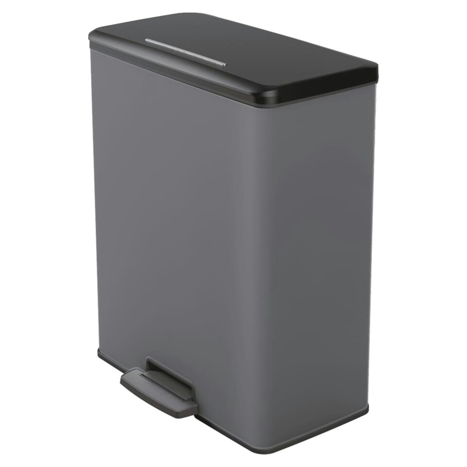 Curver Duo Pedal Bin Deco 26L+26L Cool Grey Tesco Groceries