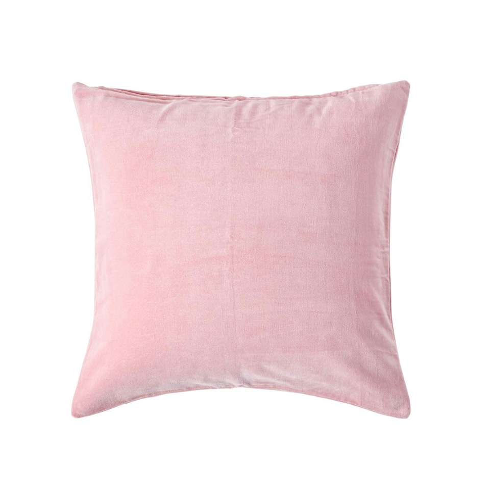image 1 of Homescapes Pink Velvet Cushion Cover - 60 x 60 cm | Pink | 60 x 60 cm | 1