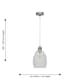 image 6 of First Choice Lighting Set of 2 Birch Clear Fluted Glass with Satin Nickel Pendant Fittings Silver | Clear