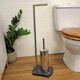 image 1 of Showerdrape Octavia Grey Marble & Chrome Toilet Roll Holder & Toilet Brush Combination