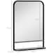 image 5 of HOMCOM Modern Square Wall Mirror with Storage Shelf, 70  50 cm Mirrors for Living Room, Bedroom, Black