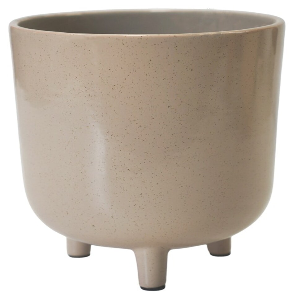 Lecce Speckled Planter - Ceramic - L20 x W20 x H24 cm - Oat Brown