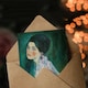 image 3 of Gustav Klimt Art Card Portrait of a Lady in Floral Dress