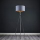 image 2 of ValueLights Camden Chrome Tripod Floor Lamp Grey & Gold Shade Grey