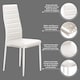 image 3 of Black Marble Effect Dining Table with 4 White Faux Leather Chairs Kitchen Furniture