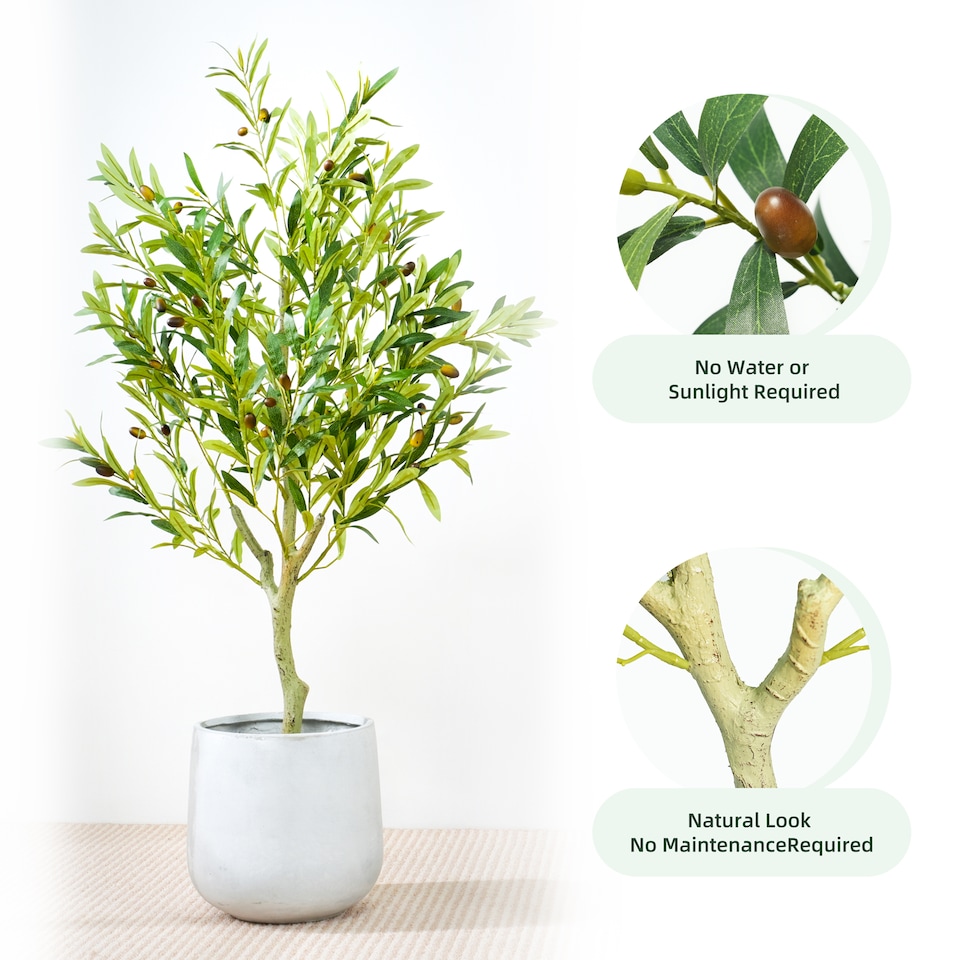 image 1 of Artificial Plant Olive Tree Indoor House plant 100cm | Multi | Multi