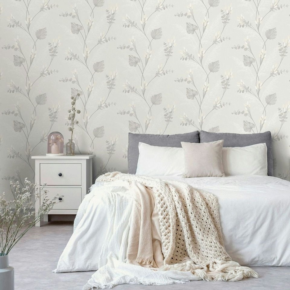 image 1 of Holden Décor Amarante Opus Heavyweight Vinyl Textured Wallpaper - Dove Grey - One Size White