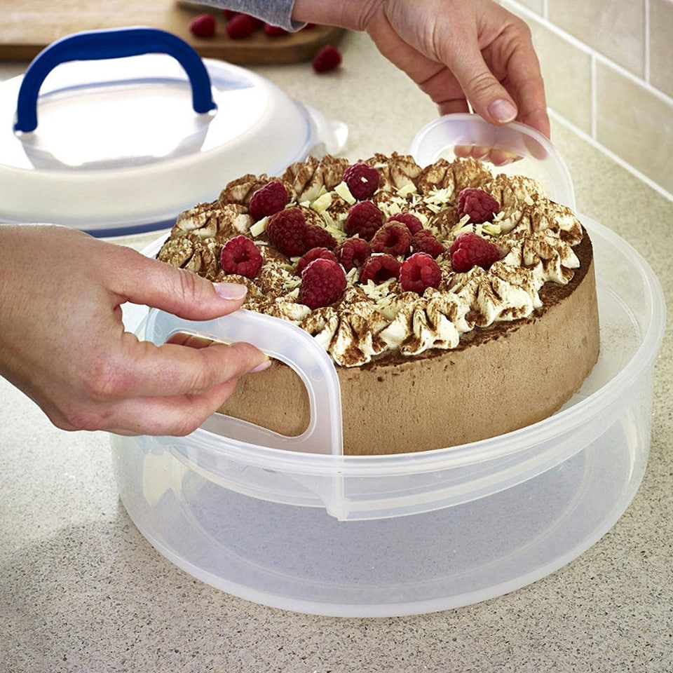 image 1 of LocknLock Classic Cake Carrier with Tray & Carry Handle Round Container - 5.5 L