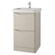 image 1 of Bathroom Floor Standing 2-Drawer Vanity Unit with Basin 500mm Wide - Cashmere - (Arch) - Brassware Not Included | Grey | Grey | 1