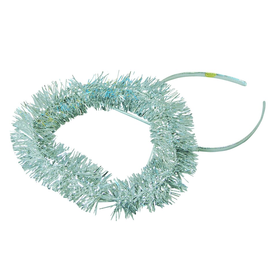 Bristol Novelty Unisex Adults Tinsel Halo - Silver - One Size One Size