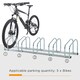 image 3 of HOMCOM Bike Parking Rack Bicycle Locking Storage Stand for 5 Cycling