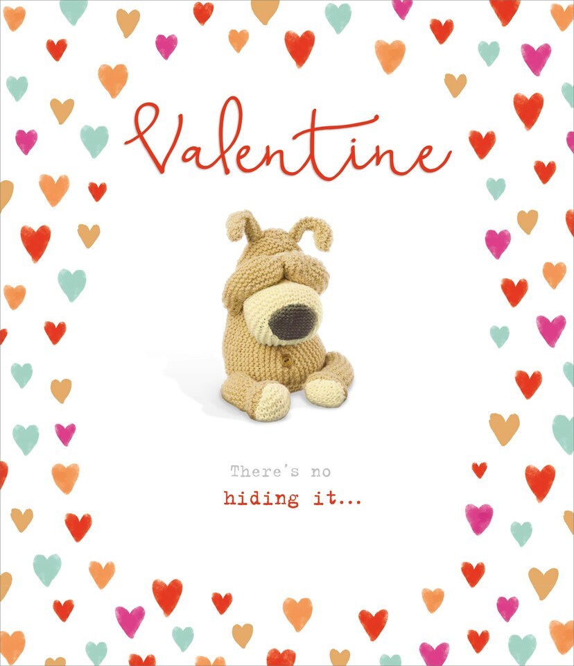image 1 of Boofle Sat Covering Eyes Valentine's Day Card