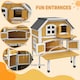 image 5 of PawHut Outdoor Cat House Cat Shelter w/ Openable Asphalt Roof, Escape Doors
