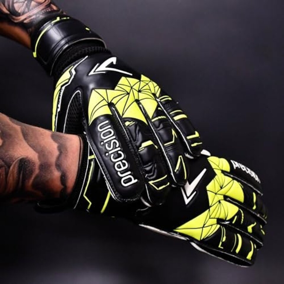 image 1 of Precision Junior Fusion X Flat Cut Finger Protect -  - 7 - Football - Soccer - PRG15707 Black