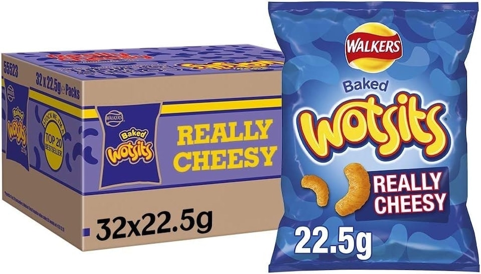 image 1 of Walkers Crisps Wotsits Really Cheesy Snacks, 22.5g (Case of 32)