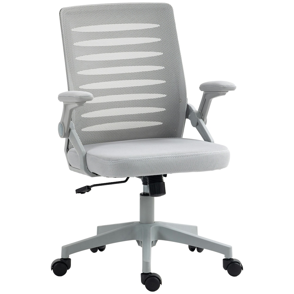 image 1 of Vinsetto Mesh Office Chair Home Swivel Task Chair with Arm, Grey