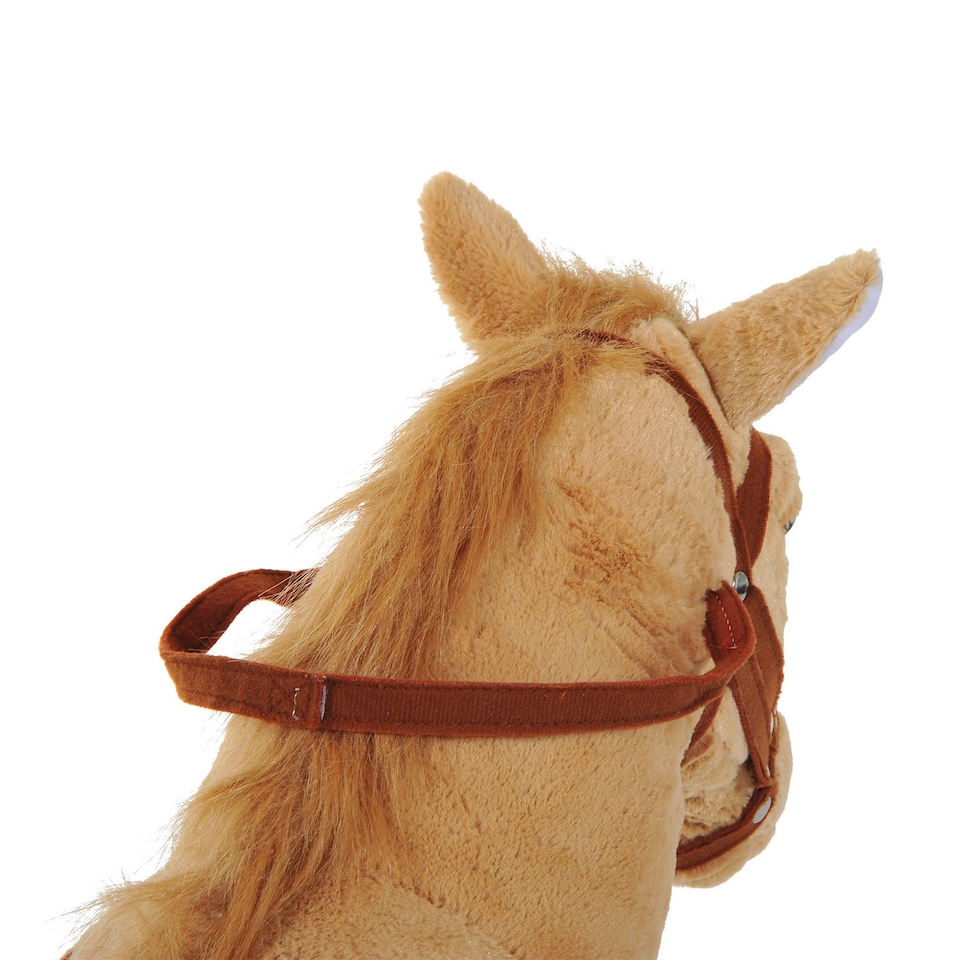 image 1 of HOMCOM Children Standing Horse Plush Soft Ride On Toy Pony Kids Cuddly Game Play | Yellow