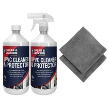 Spear & Jackson UPVC Cleaner & Protector 2 x 1L + 2 x Microfibre Cloths