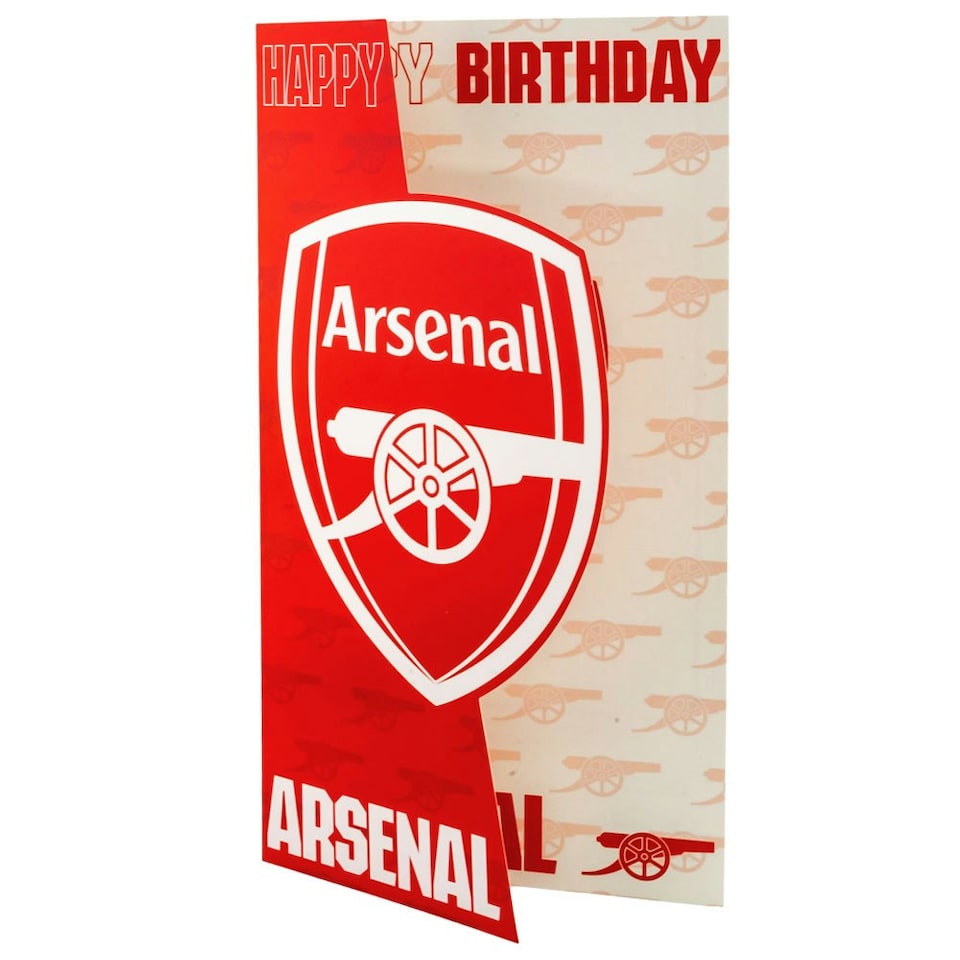 image 1 of Arsenal FC Crest Birthday Card - Red/White - One Size