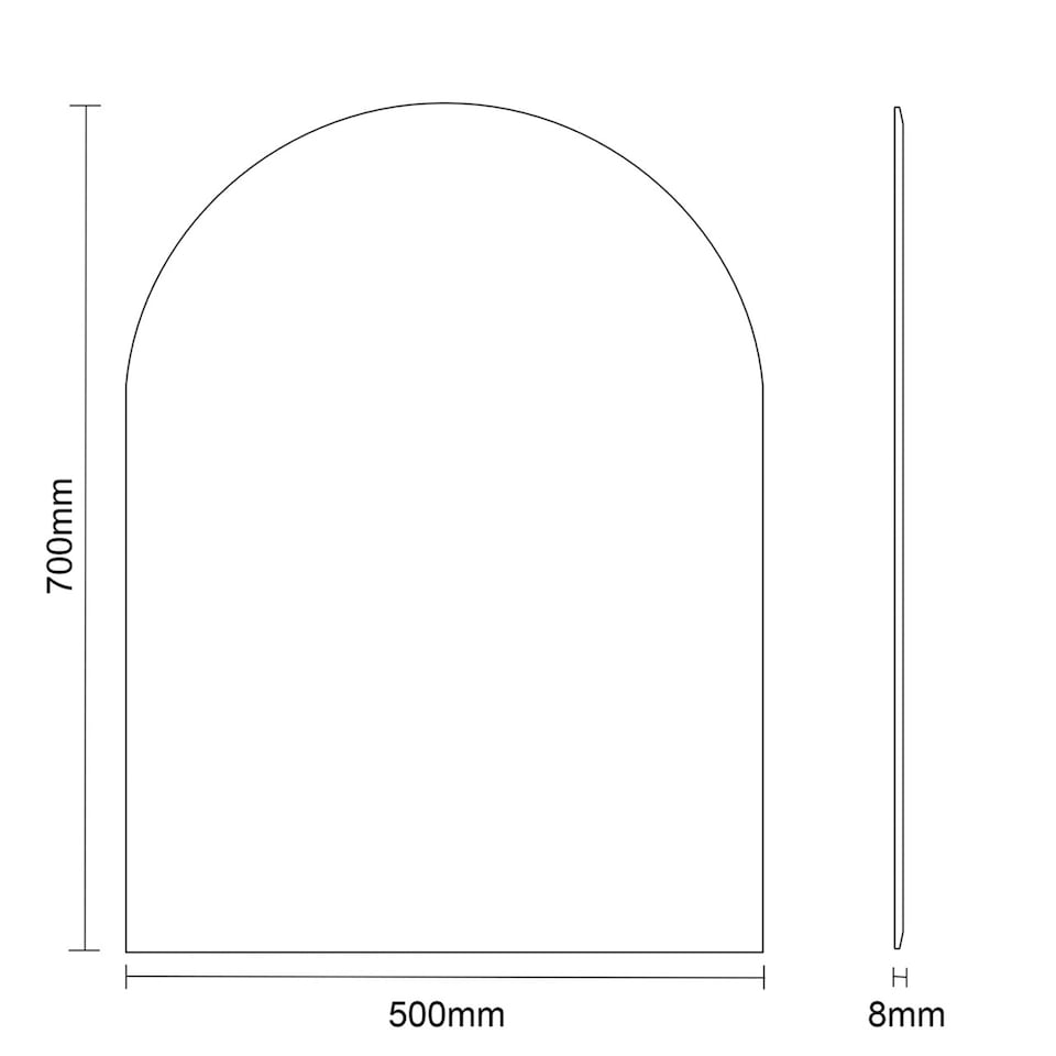 image 1 of Showerdrape Hampton Arched Oval Wall Mounted Frameless Bathroom Mirror 70 x 50cm | Chrome | Mirror | 1