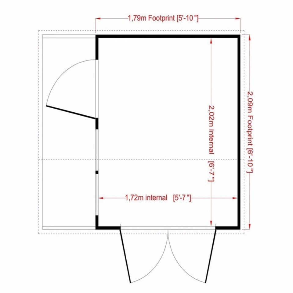 image 1 of Crib 7 x 6 Feet Single Door with Three Windows Playhouse Brown