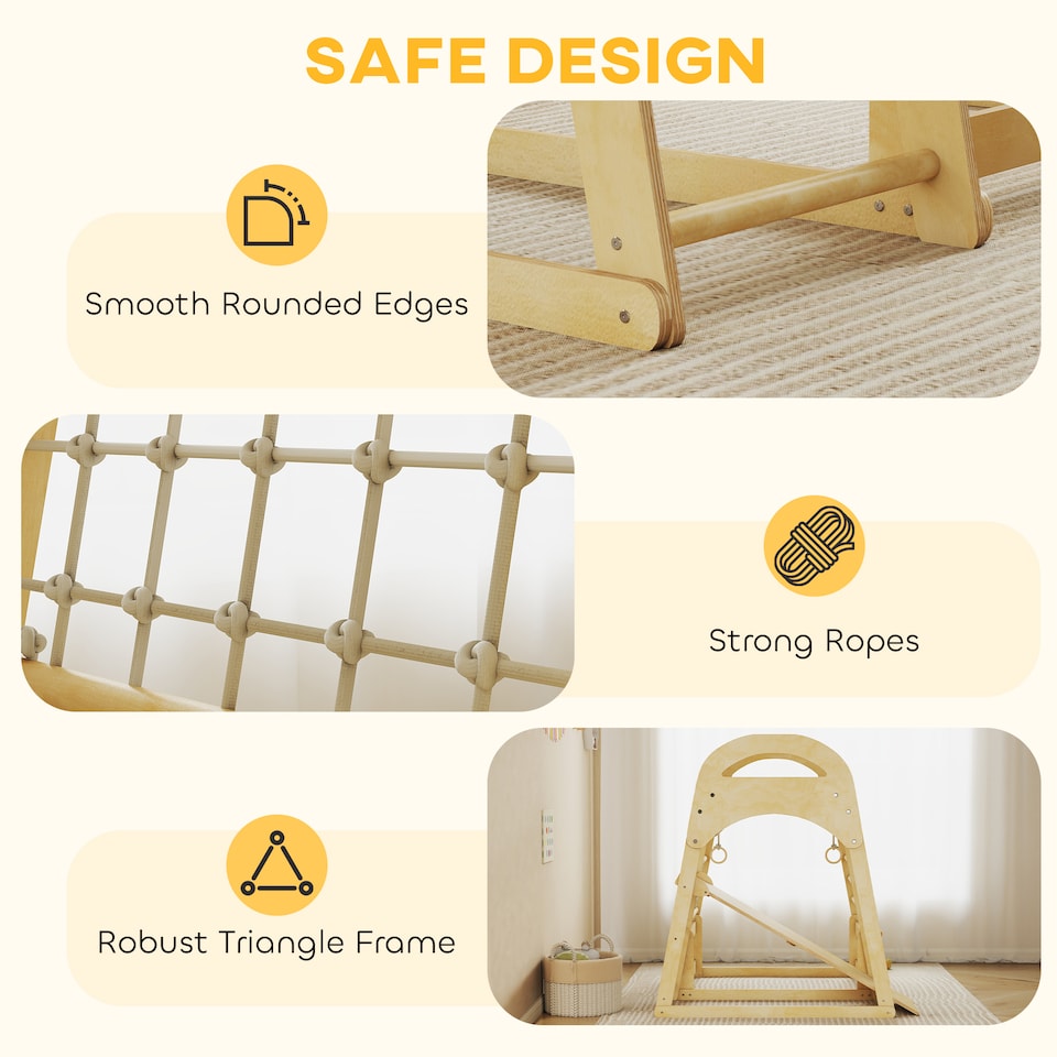 image 1 of AIYAPLAY 6 in 1 Kids Climbing Frame with Slide, Monkey Bars, Ladder