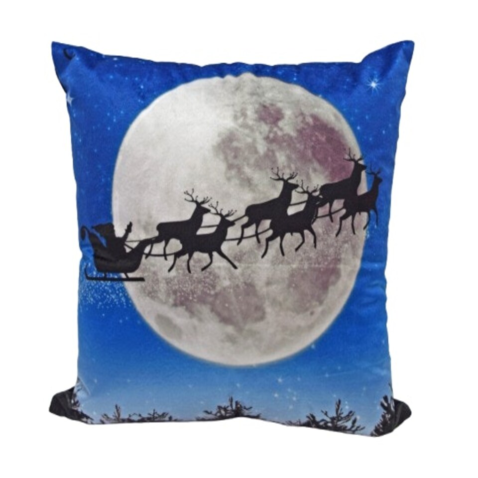 image 1 of Flying Sleigh Cushion Cover with Cusion Pads (43x43 cm) Multi Multi